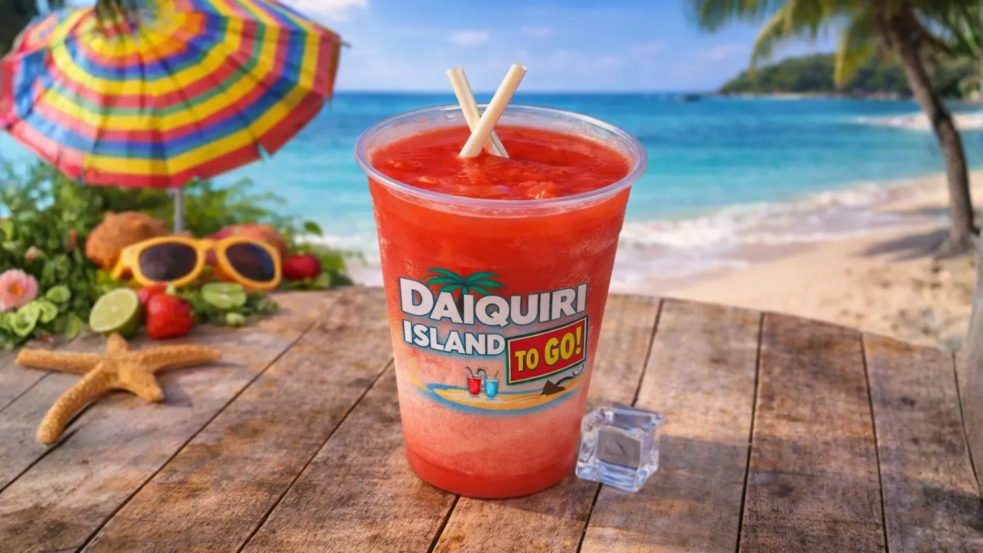 Daiquiri Island To Go drinks in foam cups